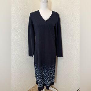 Pendleton Merino wool faux wrap‎ sweater dress. Large